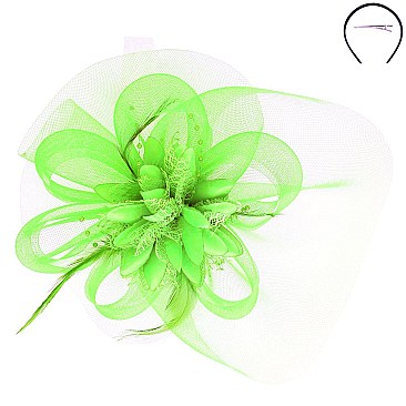 Classy Loopy Mesh Flower Center Accent FASCINATOR