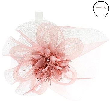 Classy Loopy Mesh Flower Center Accent FASCINATOR