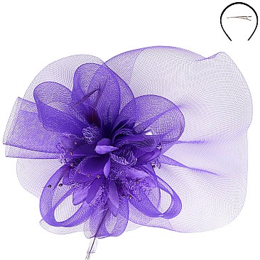 Classy Loopy Mesh Flower Center Accent FASCINATOR