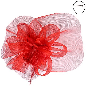 Classy Loopy Mesh Flower Center Accent FASCINATOR