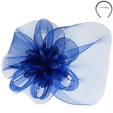 Classy Loopy Mesh Flower Center Accent FASCINATOR