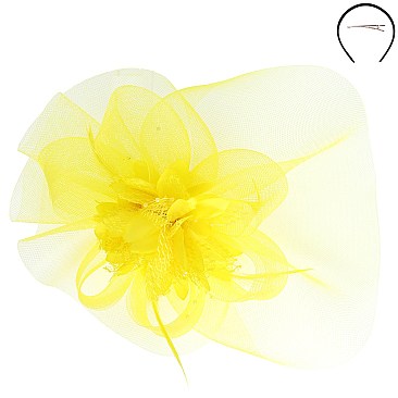 Classy Loopy Mesh Flower Center Accent FASCINATOR
