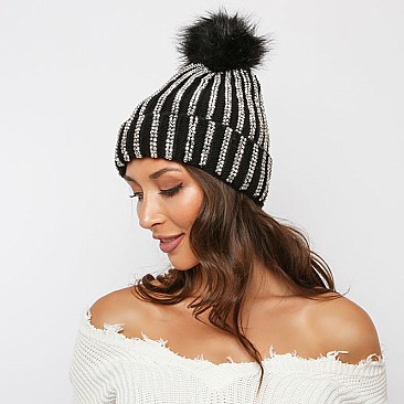 Embellished Stripes Beanie MEZHTK1067