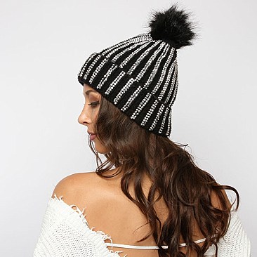 Embellished Stripes Beanie MEZHTK1067