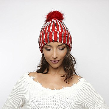 Embellished Stripes Beanie MEZHTK1067