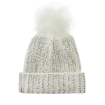 Embellished Stripes Beanie MEZHTK1067