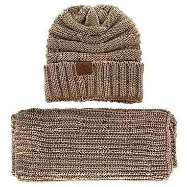 STYLISH KNIT BEANIE WITH INFINITY SCARF SET