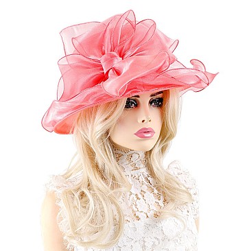 Elegant MEDIUM BRIM ORANZA HAT WITH BIG BOW