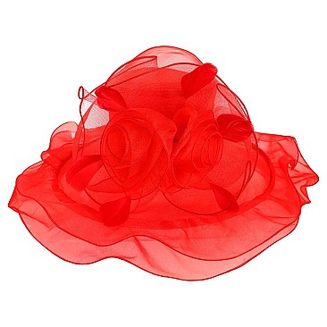 ORGANZA Roses and Feathers HAT