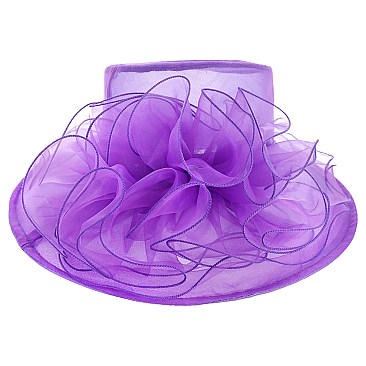 FASHIONABLE KENTUCKY DERBY ORGANZA FLAT TOP HAT