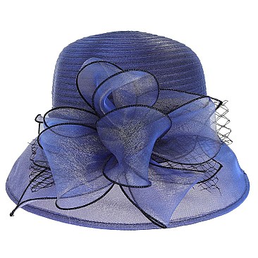 Southern Style Organza CLOCHE HAT with Belt