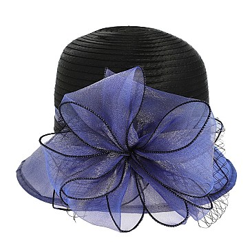 Elegant 2 TONE Cloche ORANZA HAT WITH BOW