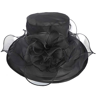 Ladies CONTRAST TRIM ORGANZA HAT