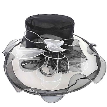 Ladies CONTRAST TRIM ORGANZA HAT