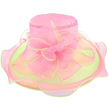 Ladies CONTRAST TRIM ORGANZA HAT