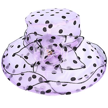 Elegant POLKA DOT Flat Top ORANZA HAT