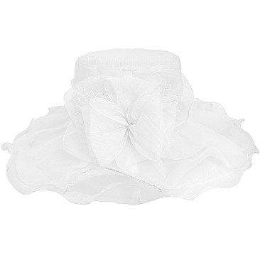 FASHIONABLE KENTUCKY DERBY ORGANZA FLAT TOP HAT