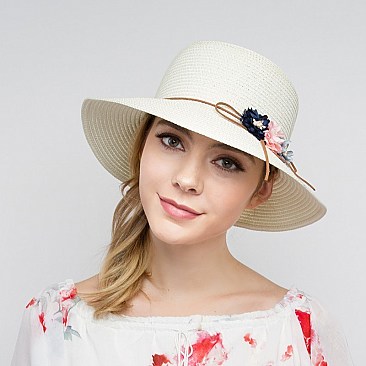 SUMMER 3 FLOWER BRAID ROUNDED HAT SLHTP1041