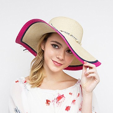 SUMMER BRIM BOW PAPER BRAID HAT