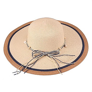 SUMMER BRIM BOW PAPER BRAID HAT