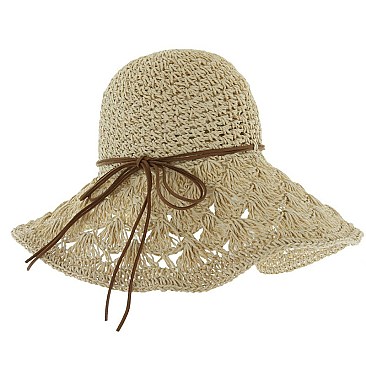 STRING BOW BUCKET HAT