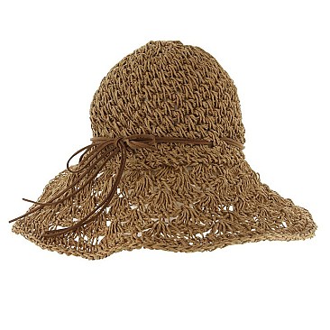 STRING BOW BUCKET HAT