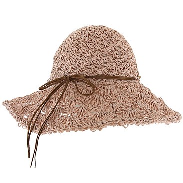 STRING BOW BUCKET HAT