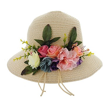 FLORAL GARDEN DESIGNED STRAW HAT SLHTP1095