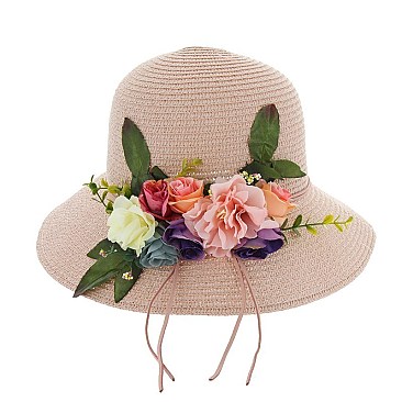 FLORAL GARDEN DESIGNED STRAW HAT SLHTP1095