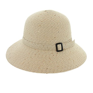SUMMER STRAW HAT WITH BUCKLE STRAP