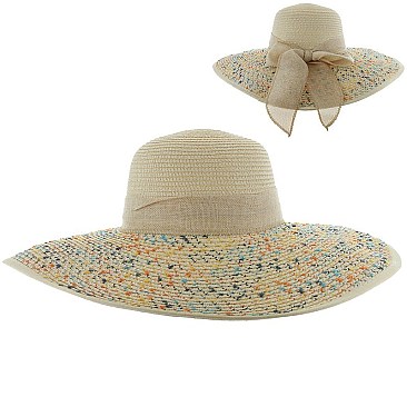 TWO TONED SUMMER FLOP HAT WITH BOW SLHTP1105