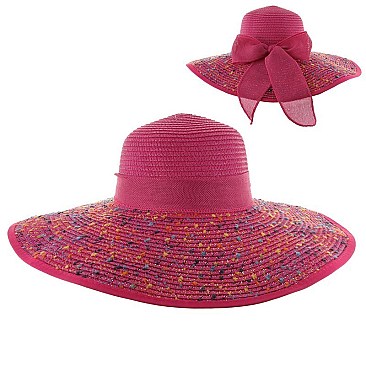TWO TONED SUMMER FLOP HAT WITH BOW SLHTP1105