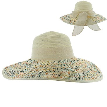 TWO TONED SUMMER FLOP HAT WITH BOW SLHTP1105