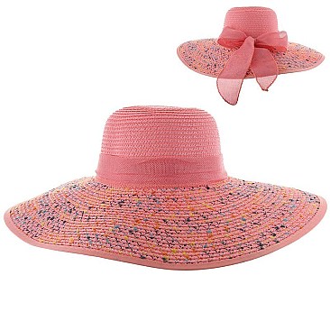 TWO TONED SUMMER FLOP HAT WITH BOW SLHTP1105