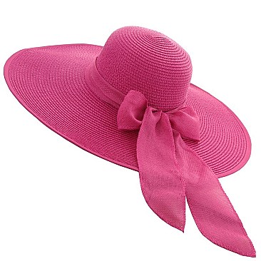 SUMMER FLOPPY BRAID STRAW HAT W/ BOW SLHTP1108