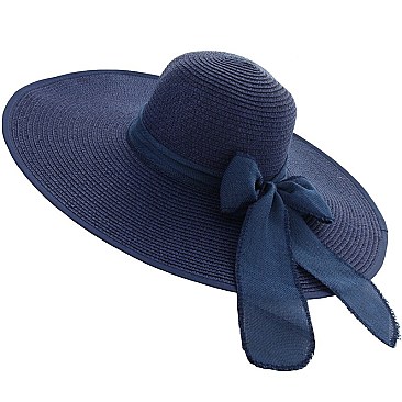 SUMMER FLOPPY BRAID STRAW HAT W/ BOW SLHTP1108