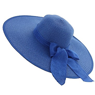 SUMMER FLOPPY BRAID STRAW HAT W/ BOW SLHTP1108
