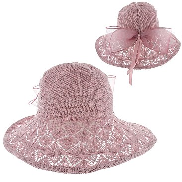 SUMMER FLOPPY CROCHET HAT W BOW