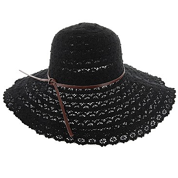 Summer Lacey Paper Braid Hat W/ Tie SLHTP1113