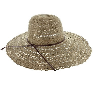 Summer Lacey Paper Braid Hat W/ Tie SLHTP1113