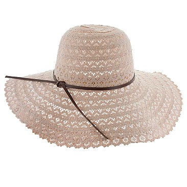 Summer Lacey Paper Braid Hat W/ Tie SLHTP1113