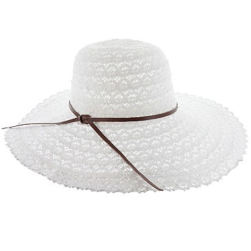 Summer Lacey Paper Braid Hat W/ Tie SLHTP1113