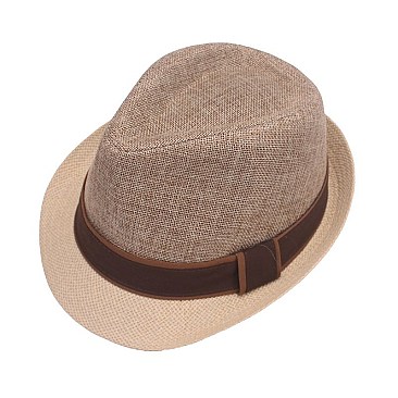 TWO TONE FEDORA HAT WITH BAND
