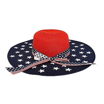 TRENDY USA AMERICA FLAG FLOPPY SUN HAT