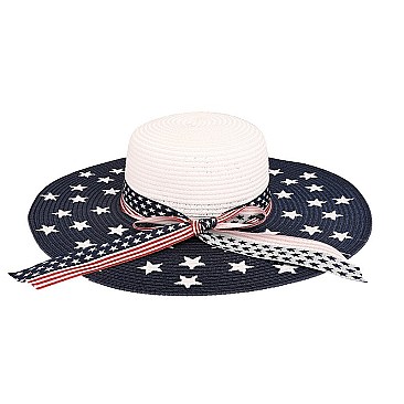 TRENDY USA AMERICA FLAG FLOPPY SUN HAT