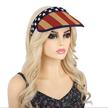 USA AMERICA FLAG STAR VINTAGE VISOR