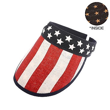 USA AMERICA FLAG STAR VINTAGE VISOR