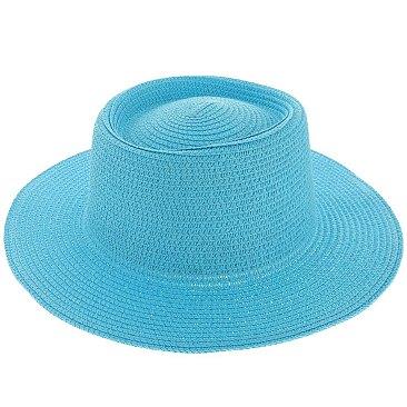 Flat Top Fedora Straw Hat