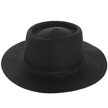 Flat Top Fedora Straw Hat