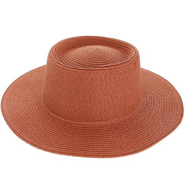 Flat Top Fedora Straw Hat